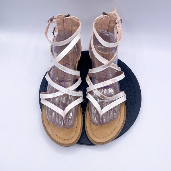 Blowfish Malibu Strappy Gladiator Flat Sandals Zip Back Women's Size 8.5 - Picture 9 of 9
